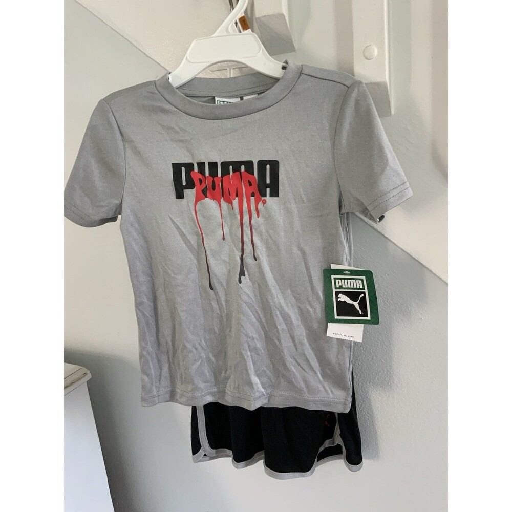 Puma Boys 2-Piece T-Shirt Tee  & Shorts Set  Logo Graphic 3T NWT Summer …